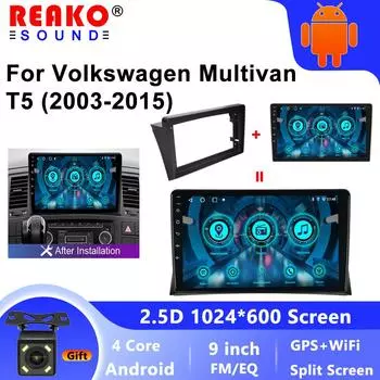 9-дюймовый Carplay Android Auto Car Radio для VW Volkswagen T5 Multivan Навигация Мультимедийный Плеер Авторадио 4 core 1GB+32GB carplay