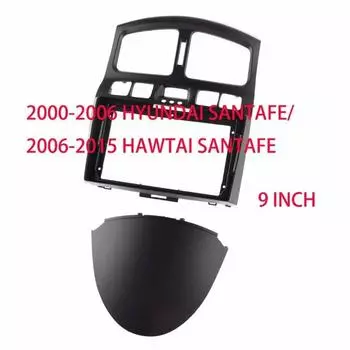 9-дюймовый черный пластиковый автомобильный стерео радио, облицовочная рамка, комплект отделки приборной панели, подходит для Hyundai Santa Fe 2000-2006 frame and cable
