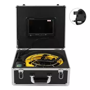 9-дюймовый дисплей DVR 1080P Двойная камера IP68 Водонепроницаемый осмотр подземных труб с кабелем 98,4 фута