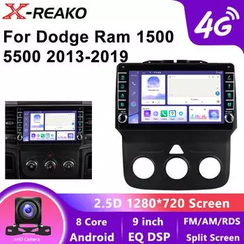 9-дюймовый DSP RDS Android 13 Радио Стерео Для Dodge Ram 1500 5500 2013 2014-2019 Carplay 8Core Мультимедийный Плеер LTE 4G+Wifi Carplay Auto 8 core 4GB+64GB