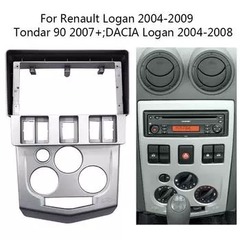 9-дюймовый комплект рамок для автомобильного радиоприемника для Renault L90 DACIA Logan 2004-2008 гг. Держатель центральной консоли для автомагнитолы, отделка панели Bicel 9 inch