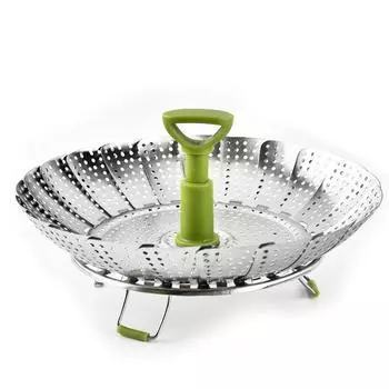 9-дюймовый лоток для приготовления на пару из нержавеющей стали Lotus, складная корзина для овощей и фруктов, сетчатая подставка для пароварки, кухонная утварь