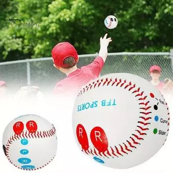 9-дюймовый тренировочный бейсбол с маркерами положения пальцев Подача Метание на поле Упражнения по ударам Практика мяча с сердцевиной из твердой древесины и мягкой резины Бейсбольный мяч B