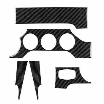 9) Повысьте свои ощущения от вождения с помощью отделки панели приборов из углеродного волокна для Ford Mustang 2015-2024 годов углеродного волокна черного