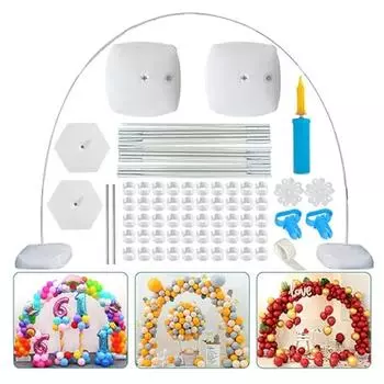 9 футов в высоту и 10 футов в ширину, регулируемые пластиковые подставки для воздушных шаров, набор с основаниями, заполняемыми водой, и мешком с водой, 50 зажимов для воздушных шаров Style D