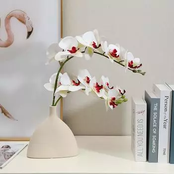 9 головок 3D-печать бабочка орхидея имитация цветка украшение интерьера гостиной свадьба искусственные цветы 105cm фиолетовый