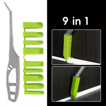 9 in 1 Car Glass Glue Angle Scraper Caulk Tool Multi-angle Sealant Scraper Spatula Remove Scraper Grout Kit Bathroom Floor Gap зелёный