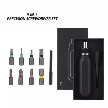 9 IN 1 Screwdriver Set Dismantling Tool CRV Steel Compact Multi Angle Professional Screwdriver Set