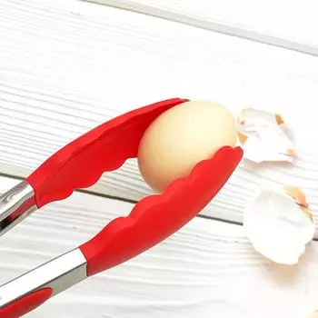 9 Inch Silicone Kitchen Food Tong Stainless Steel Grill Tongs Non-Slip Clip Clamp BBQ Salad Tong For Cooking Kitchen Gadgets розовый