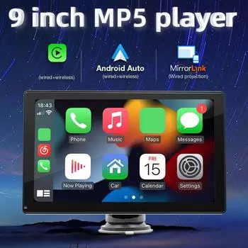 9-дюймовый универсальный беспроводной Carplay Android Auto Car Radio HD сенсорный экран автомобильный FM-плеер GPS Wifi Bluetooth Auto Link