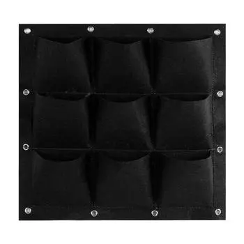 9 карманов вертикальный озеленение подвесной настенный садовый мешок для выращивания растений кашпо(черный) чёрный