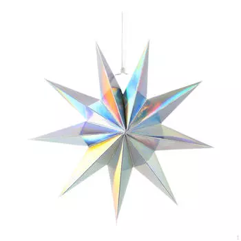 9-конечный бумажный звездный фонарь, простой в использовании, для Рождества