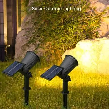 9 LEDs Solar Spotlights Outdoor Waterproof Spot Lights Brightness Adjustable Garden Backyard Driveway Patio Law Decor Lights New