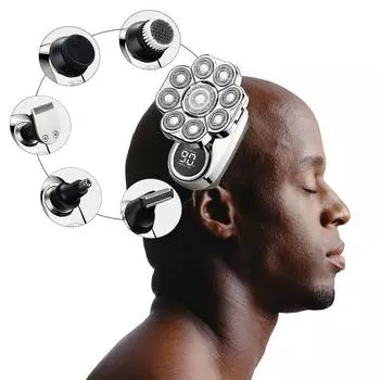 9 лезвий многофункциональная электрическая бритва для бороды ЖК-дисплей металлический портативный дорожный набор для бритья волос с инструментом для стрижки лица