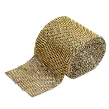 9 м 24 ряда гальванизированная пластиковая искусственная лента со стразами сетка украшение свадебной одежды золото золотистый