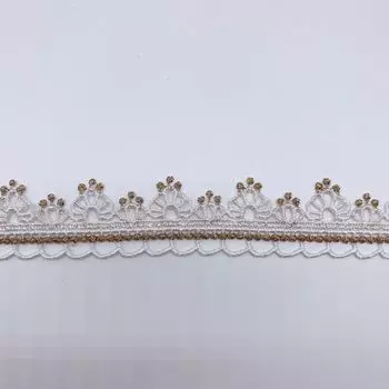9 метров/лот 2,6 см шириной Золотая нить носимая лента вышивка волнистый край кружево ручной работы DIY водорастворимое золото штрих-код декоративное кружево 9Meters
