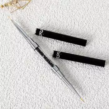 9 мм 11 мм Кисть для дизайна ногтей Двойная головка Ручка со стразами Маникюрный инструмент для рисования УФ-гелем для дизайна ногтей