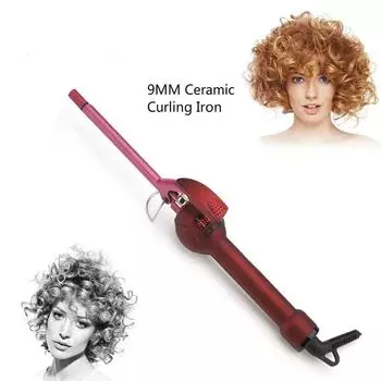 9 мм керамическая палочка-ролик с ЖК-дисплеем, маленькая щипцы для завивки Тедди, профессиональные щипцы для завивки волос для коротких волос, инструменты для укладки волос в салоне EU Plug