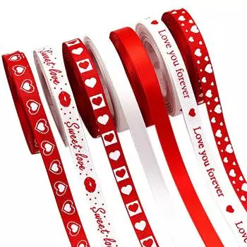 9 мм подарочная упаковка букет декор День святого Валентина DIY принадлежности для выпечки торта жаккард 5 ярдов полиэстеровая лента с принтом любви