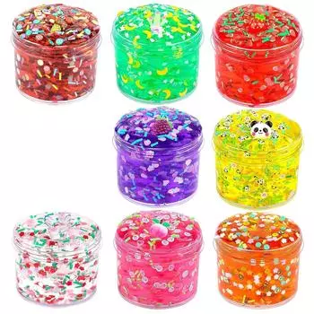 9 наборов прозрачных кристальных слаймов, супермягкий глянцевый желеобразный хрустящий клей для слайма One Size жёлтый