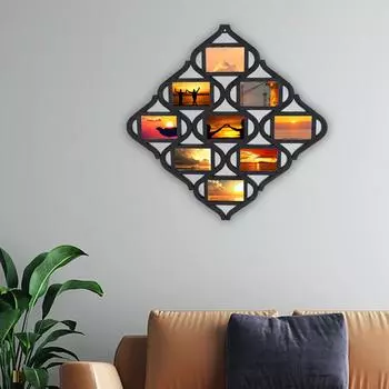 9 настенных декоративных фоторамок, открывающиеся рамки для картин, 4x6 дюймов, коллаж, демонстрация картин, рамка для коллажа, фоторамка, коллаж чёрный