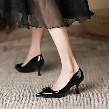 9 остроконечных шпилек на высоком каблуке для женщин осень новые французские туфли на каждый день для банкета на работу лакированные кожаные одинарные туфли для женщин 34 красный