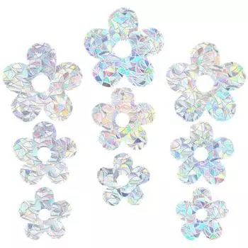 9 Pcs Small Flower Window Pattern Stickers Decorative Decal Flowers Anti-collision Pvc Decals 15x15cm