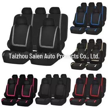 9-Piece Universal Car Seat Cover Set - Polyester Mesh красный