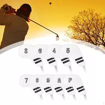 9 Pieces Golf Iron Head Covers Club Headcover Lightweight Protectors for Putter