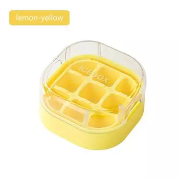 9 ячеек Легко разбираемый лоток для кубиков льда Форма для мороженого для дома с крышкой Мягкий силикон Кухонные инструменты жёлтый