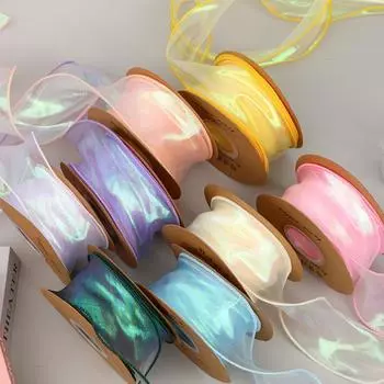 9 ярдов/партия пряжа цвета русалки для цветов упаковка для букетов кружевная ткань лента подарочная упаковка принадлежности белый