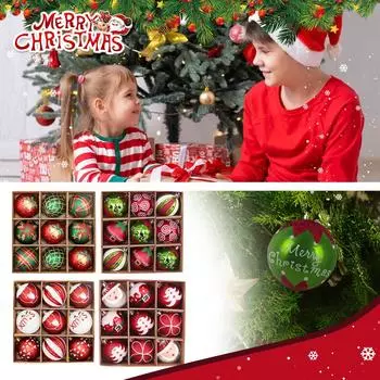 9 Рождественских Шаров, Украшения для Рождественской Елки, Праздничный Венок, Гирлянда, Украшения, Красный И Золотой, 6 см One Size