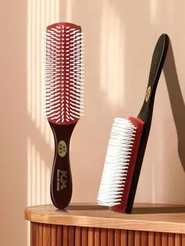 9-рядная 4-цветная расческа для распутывания волос Denman Detangler Hairbrush Scalp Massager Straight Curly Wet Hair Comb Salon Hairdressing