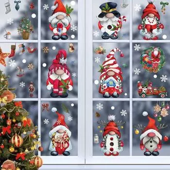 9 Sheets Christmas Window Clings Elves Christmas Decorations for Window Stickers