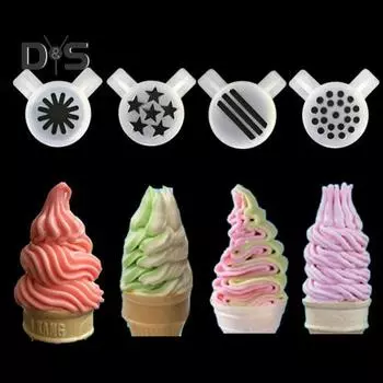 9 шт., 32 мм, универсальная насадка для глазури, легко чистится, внутренний диаметр 29 мм, различные узоры, часть машины для мороженого, инструменты для бара белый