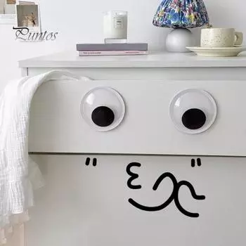 9 шт. 4-18 см самоклеящиеся двигающиеся глаза мультипликационные большие глаза DIY ремесленный проект черно-белые глаза наклейка на холодильник мебель 4cm