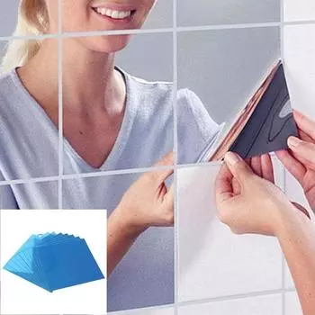 9 шт./6 шт. квадратное зеркало ile наклейки на стену мозаика для комнаты Декор для макияжа 3d клейкая зеркальная пленка наклеивание 0.1mm/6 pieces