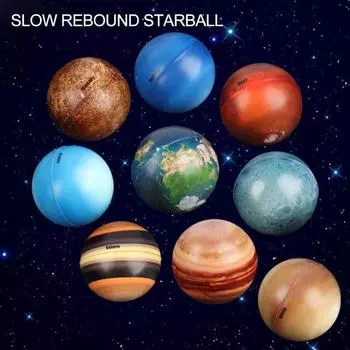 9 шт. 6 см планета мяч игрушка Солнечная система звезда познание раннее образование снятие стресса медленный отскок губка сжимать мячик для детей подарок для взрослых