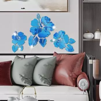 9 шт. экологически чистые самоклеящиеся наклейки на зеркальную стену 5 цветов для украшения гостиной, товары для дома синий