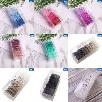 9 шт. эластичные спиральные резинки для волос, держатели для хвоста, веревка для телефона, веревка для волос