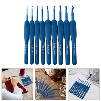 9 шт. эргономичный крючок для вязания с ручкой 2 мм-6 мм эргономичный крючок для вязания с длинной ручкой для начинающих любителей