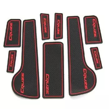 9 шт., автомобильный Стайлинг, интерьерный нескользящий коврик, коврик с дверной канавкой, резиновый коврик, подходящий для Chevrolet Cruze Sedan Hatchback красный