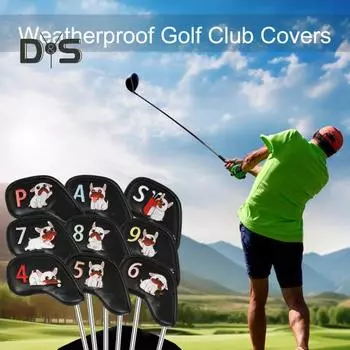 9 шт. чехол для головки клюшки для гольфа из искусственной кожи, защитный чехол для клюшки для гольфа, защитный аксессуар для игроков в гольф разноцветный