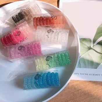 9 шт. цветные телефонные провода кольца для волос для девочек бесследные пружины эластичные повязки для волос для женщин головной убор резинки для волос резинки A7