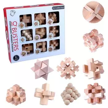 9 шт. деревянная головоломка-головоломка тест на IQ игрушка Kong Ming Lock Puzzle распутывание головоломки игрушка