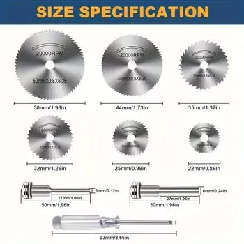 9 шт. дисковые пилы HSS вращающийся инструмент для металлорежущего станка набор электроинструментов диски для резки дерева сверлильный станок оправка отрезной станок