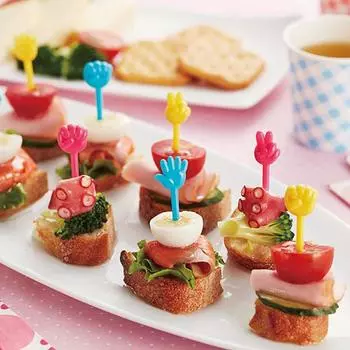 9 шт. фруктовая вилка мини мультяшный детский торт пищевой пластик фруктовая зубочистка бенто обед бенто аксессуары декор для вечеринки