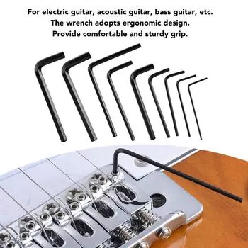 9 шт. гитарный шестигранный ключ, металлический шестигранный ключ с плоским концом, аксессуар для инструмента для ремонта и обслуживания