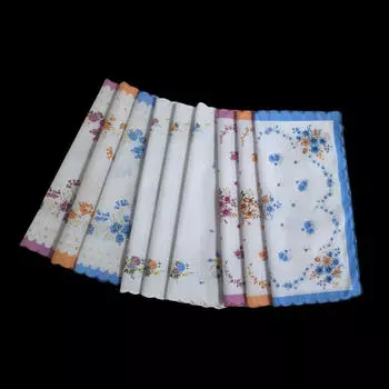 9 шт. хлопковые носовые платки для женщин элегантные красочные квадратные женские