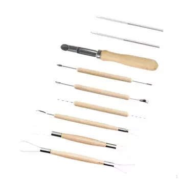 9 шт., инструменты из полимерной глины, скульптура, деревянная ручка, двусторонняя сглаживание для начинающих